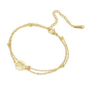 Gold volleyball double layer chain