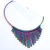 oly-9aa914323021dd902297646a8160df82 Wholesale New European and American long tassel metal collar clavicle chain fan-shaped colorful short necklace trend punk style