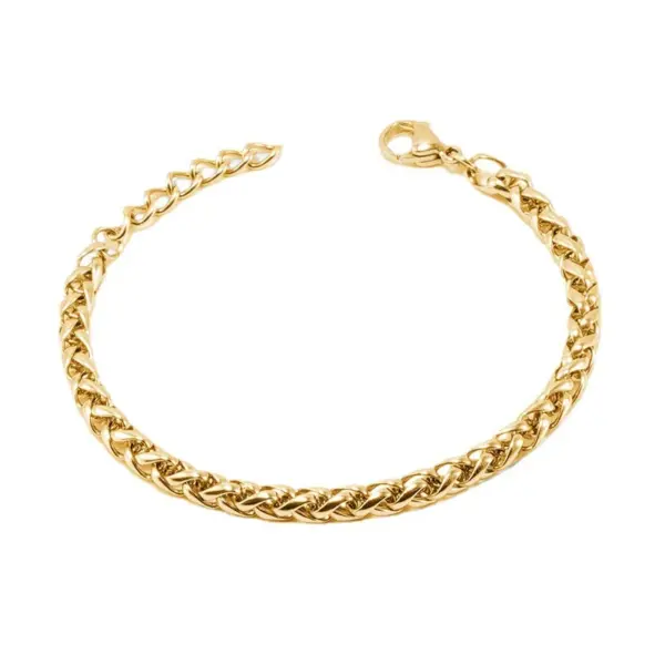 Wholesale Retro Solid Color 304 Stainless Steel 18K Gold Plated Titanium Steel Stainless Steel Bracelets In Bulk