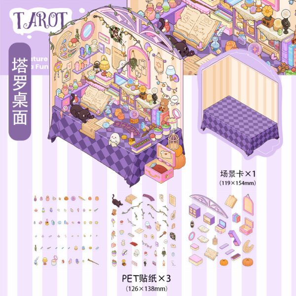 Wholesale Tarot Makeup Table Landscaping Stickers Visual 3D Stereo DIY Handbook Stickers Miniature Scene Creative Toys