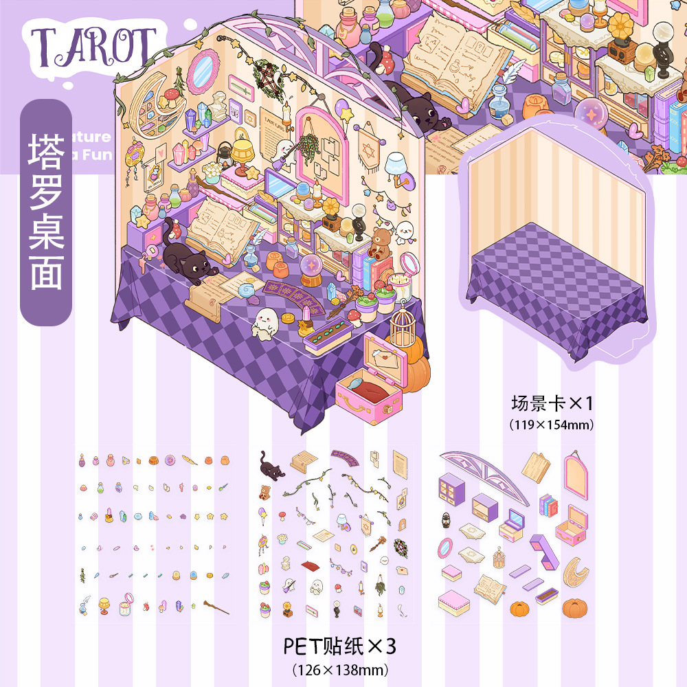 Wholesale Tarot Make Table Landscaping Stickers Visual 3D Stereo DIY Handbook Stickers Miniature Scene Creative Toys