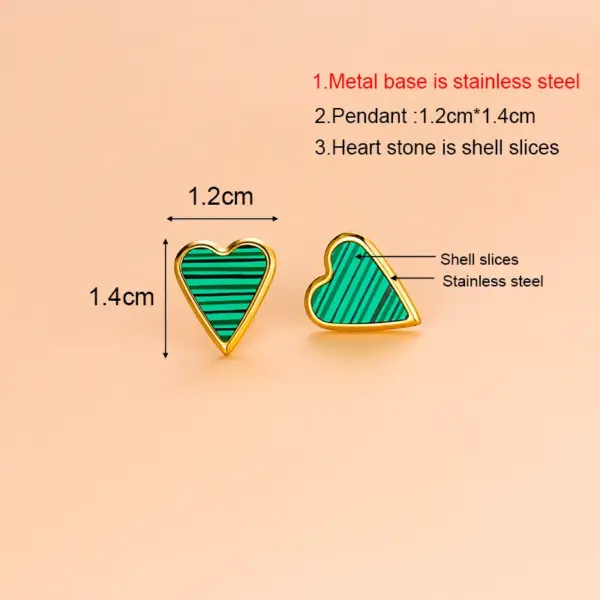 Wholesale Jewelry Fashion Heart Shape 304 Stainless Steel Shell 18K Gold Plated Gold Plated Stainless Steel Jewelry Sets