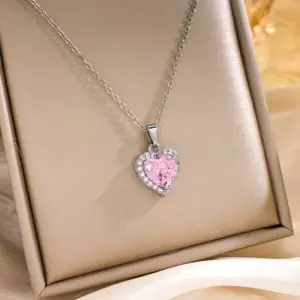 XL727 Pink Love Necklace / Silver