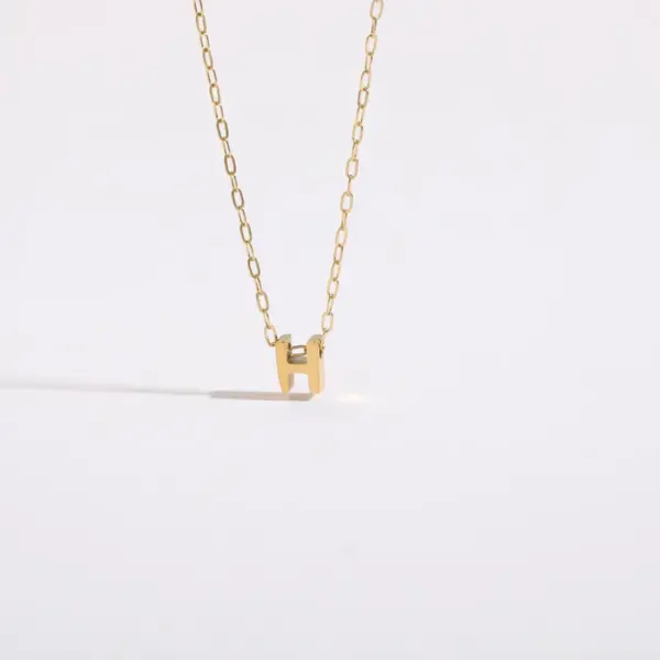 Wholesale PVD Coated Letter 304 Stainless Steel Casual Classic Style Streetwear Waterproof Non Tarnish 304 Stainless Steel Pendant Necklace