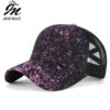 Wholesale Spring and summer new black purple star cross elastic net horsetail baseball cap cap sun hat sunshade B799