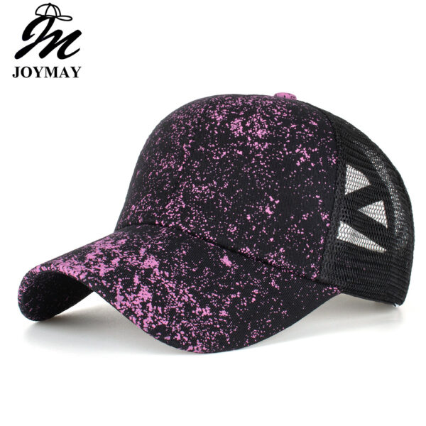 Wholesale Spring and summer new black purple star cross elastic net horsetail baseball cap cap sun hat sunshade B799