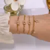 Wholesale Copper Gold Plated Simple Style Star Butterfly Heart Shape Zircon Bracelets