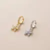 1 Piece Fashion Leaves Heart Shape Plating Inlay Copper Zircon Ear Studs