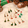 oly-9abeea1c8f73f864a71b875b28a6af18 Wholesale Red and Green Santa Claus Snowman Christmas Hat Earrings