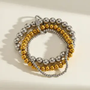 1 Gold 2 Steel - Striped Oval Steel Color Buckle