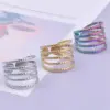 Wholesale Jewelry Classic Style Solid Color 304 Stainless Steel 18K Gold Plated Asymmetrical Polishing Rings