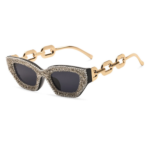 oly-9ad1a478134b97516539b2a999d293a4 Wholesale Cross-border New European and American Style Trendy Small Frame Diamond Flat Mirror Internet Celebrant Same Style Small Fragrant Style All-match Anti-blue Glasses