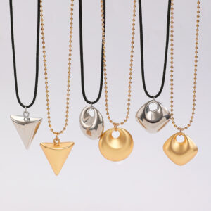 Wholesale Polished brushed geometric minimalist necklace I