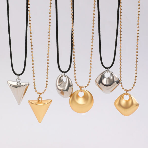 oly-9ad2eb30db313529c22bcb1cac7d158c Wholesale lished brushed geometric minimalist necklace I