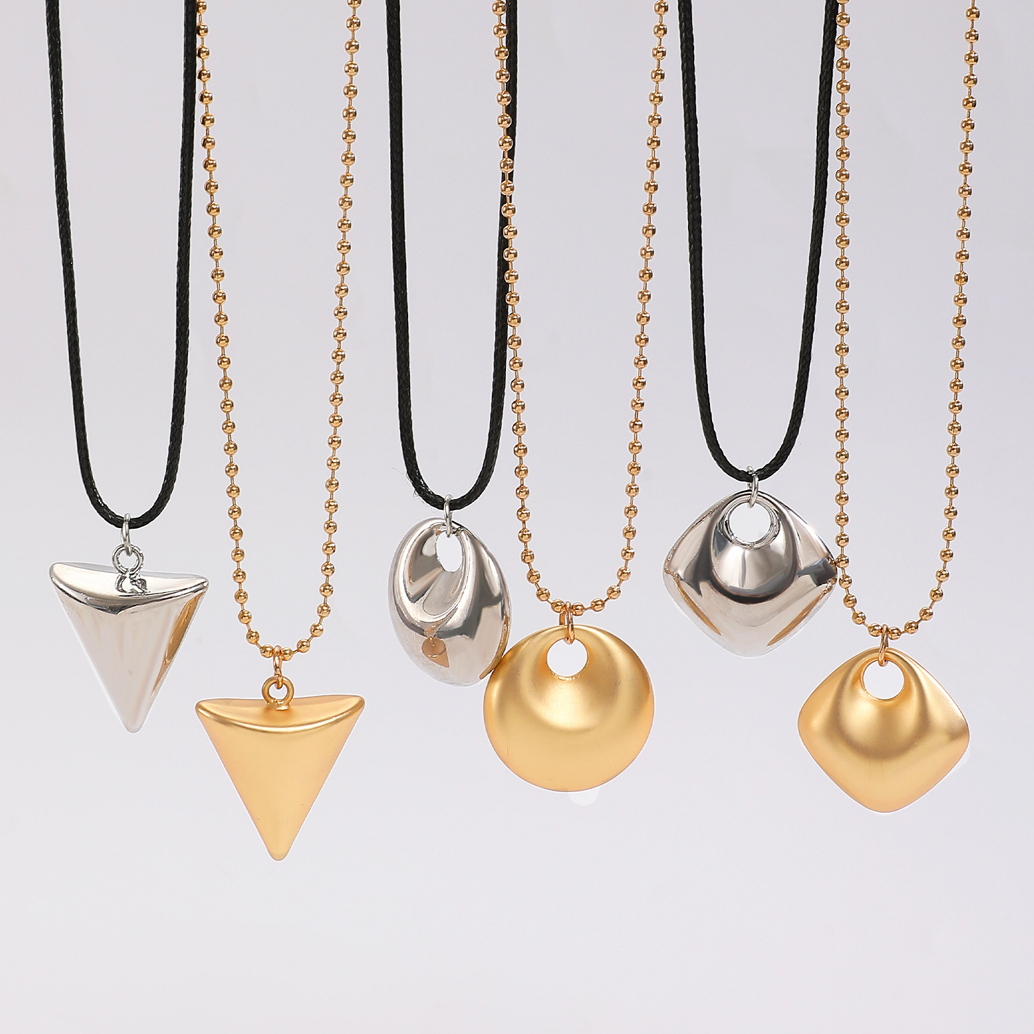 Wholesale lished brushed geometric minimalist necklace I