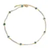 Wholesale Fashion Devil's Eye Imitation Pearl Copper Necklace Plating Copper Necklaces