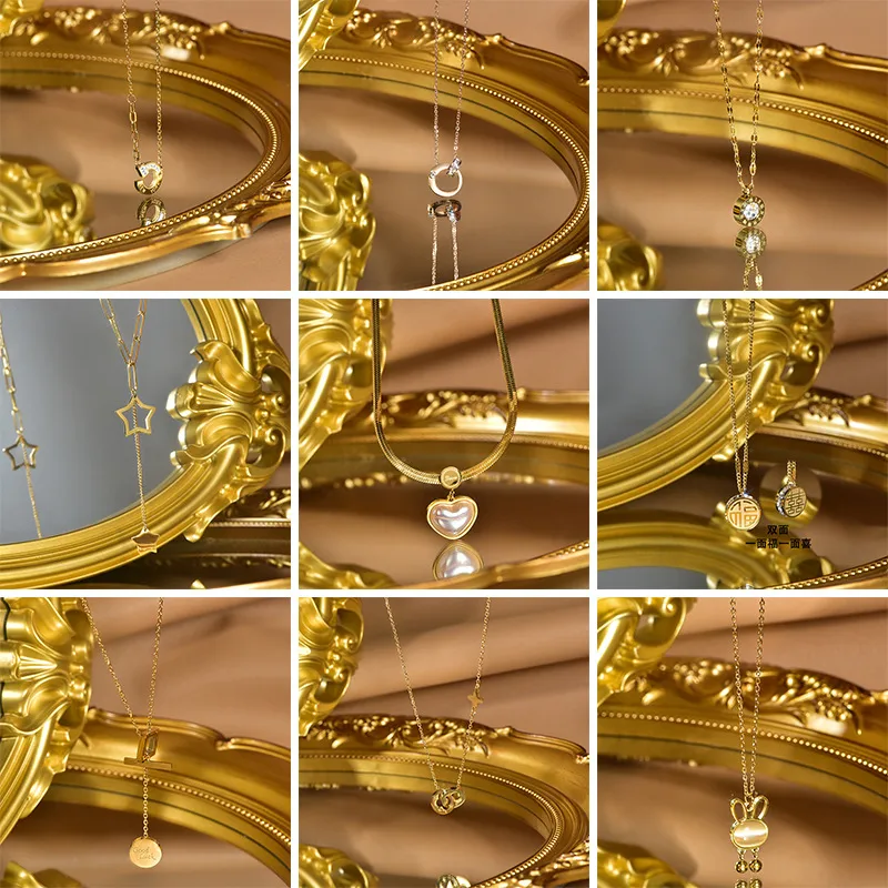 Wholesale Fashion Rabbit Star Tree Titanium Steel Inlay Artificial Pearls Rhinestones Necklace 1 Piece