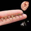 Wholesale 1 Piece 316L Stainless Steel Copper Zircon Ear Cartilage Rings & Studs Heart Shape Waterproof Non Tarnish Surgical Steel Women'S
