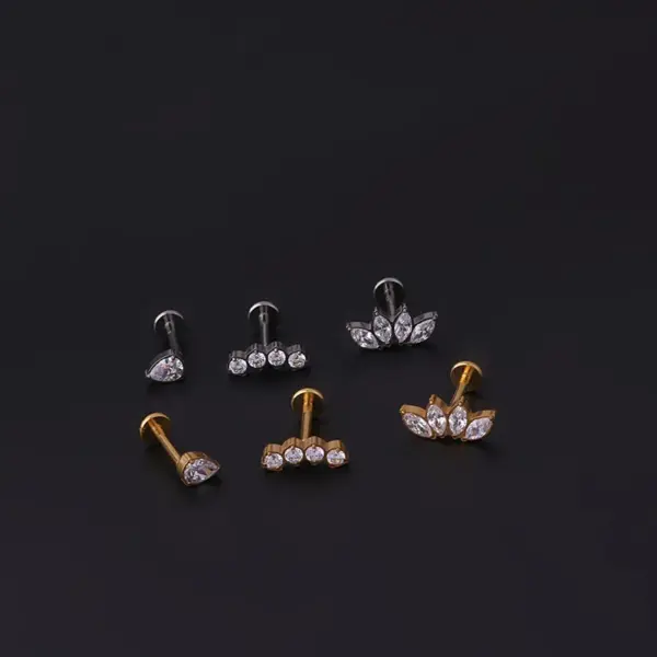 Ear Cartilage Rings & Studs Fashion Water Droplets Titanium Zircon