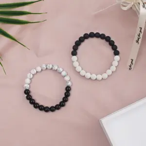 Wholesale Simple Style Color Block Stone Natural Stone Bracelet In Bulk