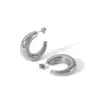 Wholesale 304 Stainless Steel C Shape PVD Coated Real Gold Plated 18K Gold Simple Style Waterproof Non Tarnish Ear Studs