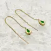 Wholesale 1 Pair Simple Style Roman Style Water Droplets Plating Inlay 304 Stainless Steel Zircon 14K Gold Plated Drop Earrings