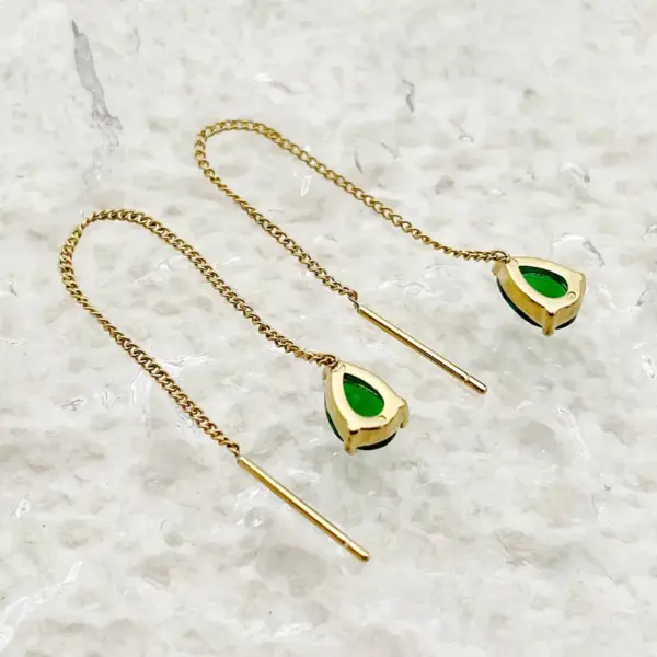 Wholesale 1 Pair Simple Style Roman Style Water Droplets Plating Inlay 304 Stainless Steel Zircon 14K Gold Plated Drop Earrings