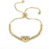 Wholesale Streetwear Bear Copper 18k Gold Plated Zircon Bracelets In Bulk