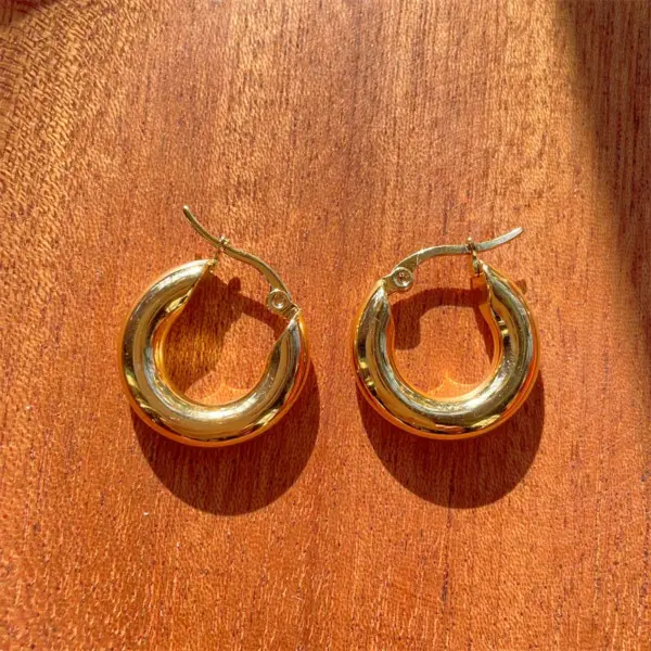 Wholesale 1 Pair Simple Style Solid Color Plating Stainless Steel Earrings