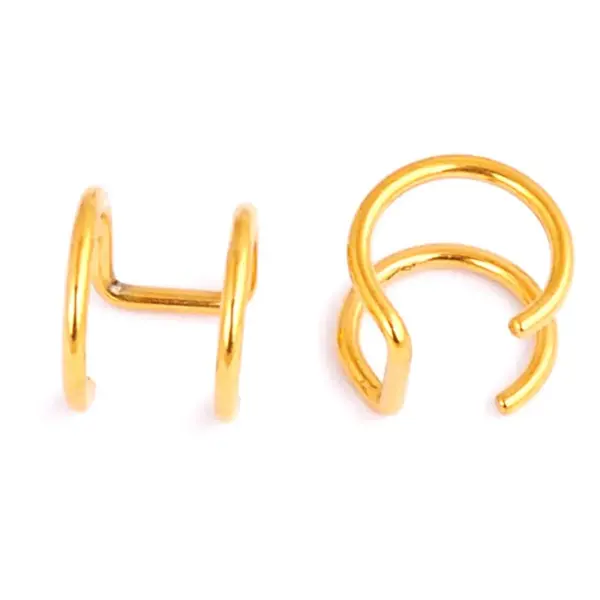 Wholesale 1 Piece Basic Simple Style Solid Color Plating 304 Stainless Steel Ear Cuffs