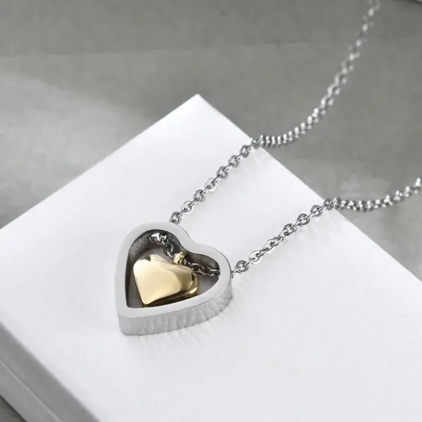 Wholesale Fashion Heart Shape Titanium Steel Plating Pendant Necklace 1 Piece