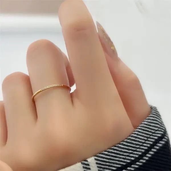 Wholesale Jewelry IG Style Simple Style Circle Titanium Steel 18K Gold Plated Plating Rings