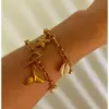 304 Stainless Steel Sun Starfish Turtle PVD Coated Rhinestones Real Gold Plated Marine Style Commute Waterproof Non Tarnish Surgical Steel Gold Bangle