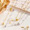 Wholesale Casual Elegant Lady Heart Shape Titanium Steel Plating Women's Cable Chain Jewelry Set