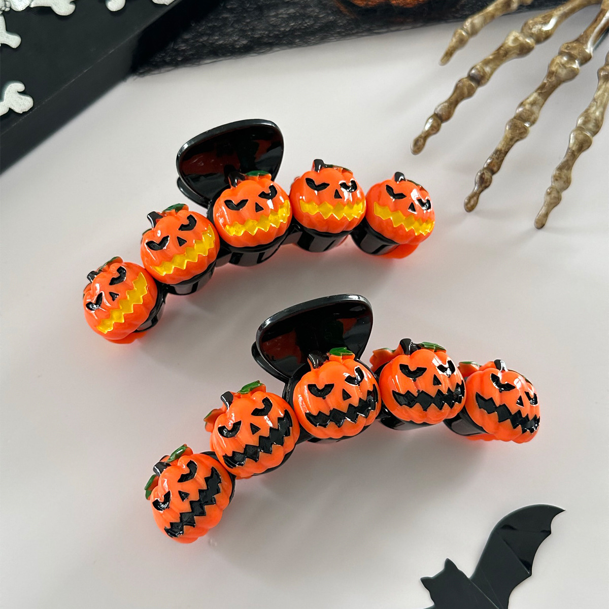 Wholesale New Cross-Border Funny Pumpkin Clip for the Back of the Head Large Hair Clip Holiday ess Headwear