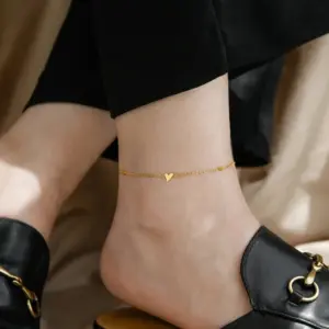 QYB5045 Three Hearts Anklet / Gold