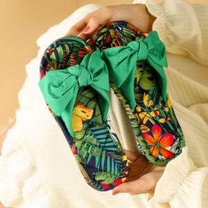 Wholesale Early Spring 2025 New Contrast Color Home Indoor Sandals Women's Lightweight Anti-Noise Soft Sole Anti-Slip Floor Cloth Sole Slippers