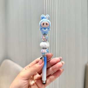 Stylus pen + 0.5mm pen tip / Blue Rabbit Ears Labubu - Gradient Blue Pen