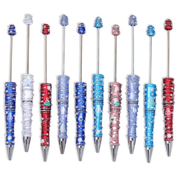 Wholesale Cross-border Christmas fine glitter pearl Christmas painting Beadable pen with rotating beads