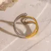 PVD Coated Real Gold Plated Geometric 304 Stainless Steel Simple Style Classic Style Waterproof Non Tarnish Open Rings