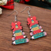 Wholesale Christmas Bow Pencil Wooden Double-Sided Earrings