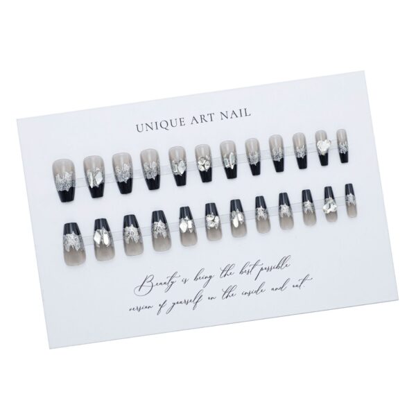 oly-9b1c7b3f70fb6e2e8efaecbfcbcc74f4 Wholesale Autumn and Winter Dark Flash high-grade French diamond nail piece wear nail piece long cool black girl wear nail