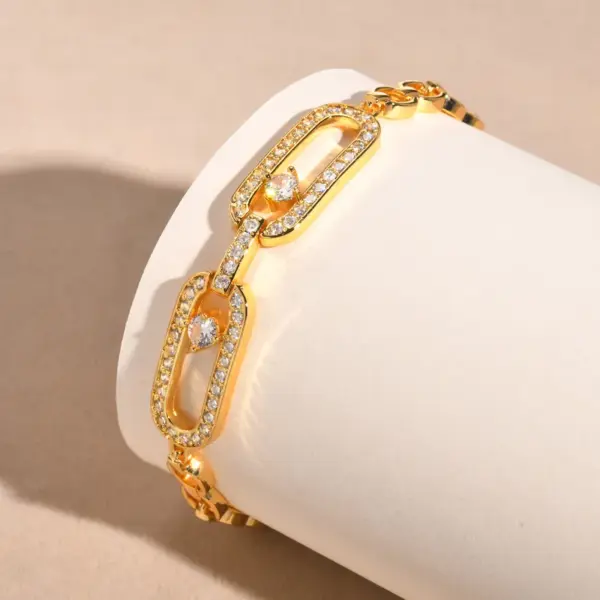 Wholesale Copper 18K Gold Plated Elegant Shiny Inlay Flower Snake Zircon Bracelets