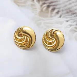 Convex Spiral Stud Earrings / Cash commodity and quick delivery