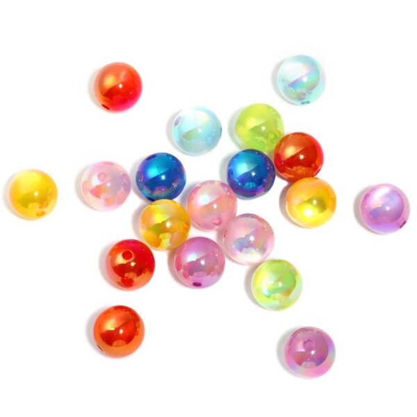 Wholesale 16mmUV color-plated resin cat eyes highlight straight hole round beads diy mobile phone chain beaded pen beads loose beads