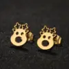 PVD Coated 18K Gold Real Gold Plated Animal 304 Stainless Steel Waterproof Non Tarnish Ear Studs