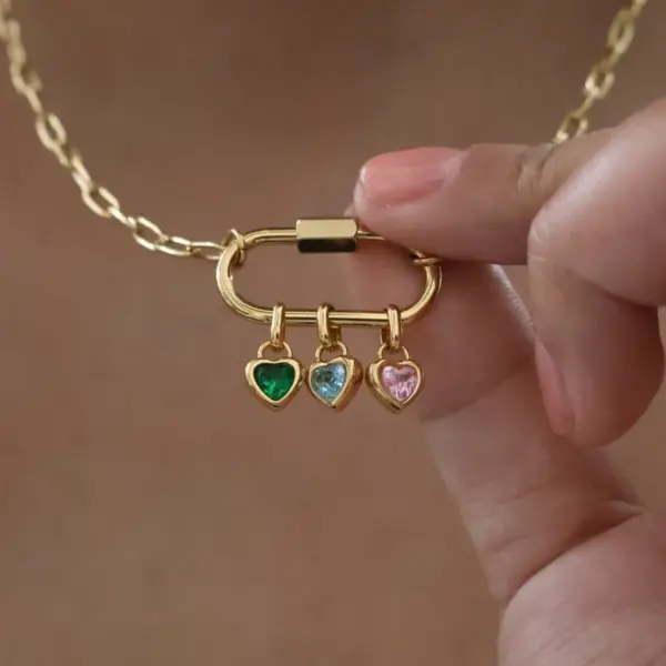 Wholesale 18K Gold Plated Stainless Steel Oval Heart Shaped Link Clasp DIY Adjustable Chain Necklace For Men And Women Suitable For All Seasons