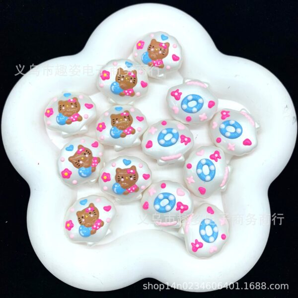 Wholesale Black seashell hand-painted beads