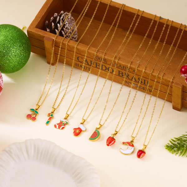 Wholesale Christmas Dopamine Colored Necklace