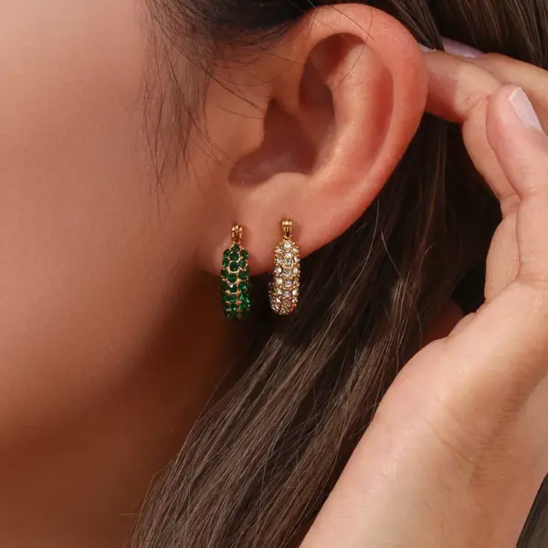 Wholesale PVD Coated Real Gold Plated 18K Gold Geometric 304 Stainless Steel Fashion Waterproof Non Tarnish Earrings